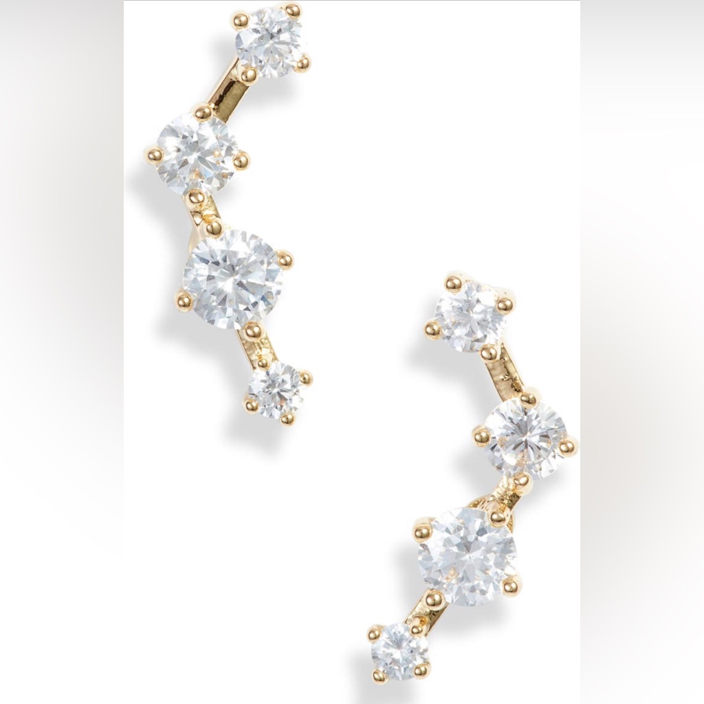 Nordstrom Gold Crawlers With Cubic Zirconia Stones 20$
